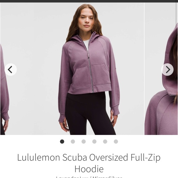 Lululemon Scuba Oversized Full-Zip Hoodie Lavender Lux / Mirror Silver NWT XS/S - Picture 4 of 5